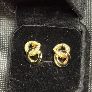 Dior Gold and Black Loop Earrings